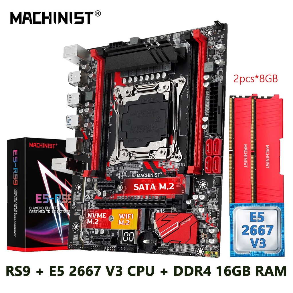 MACHINIST X99 Kit Motherboard LGA 2011-3 Set Xeon E5 2667 V3 CPU ...