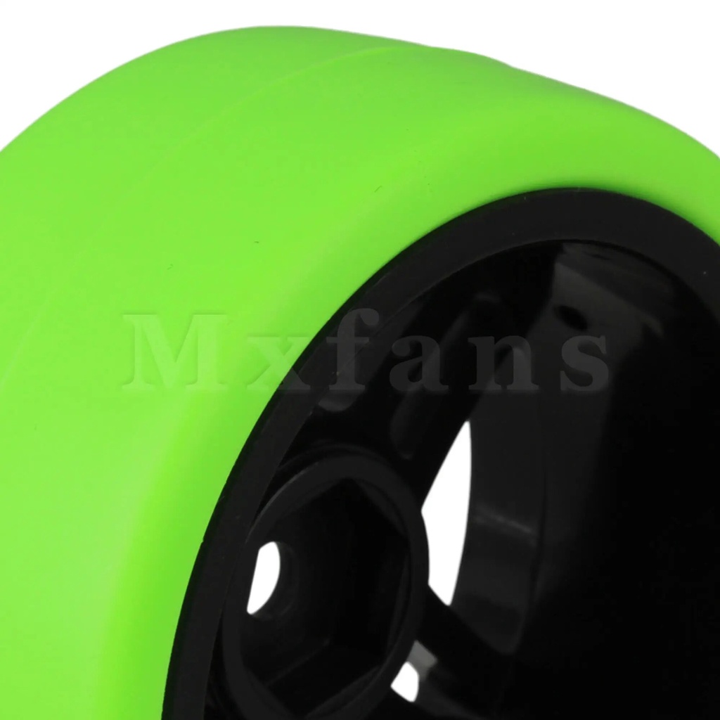 Mxfans 4pcs Rubber Tyres & Pentagram Wheel Rims for RC 1/10 Drift Car ...