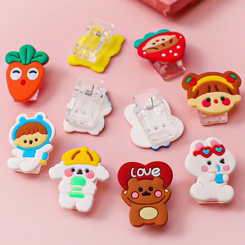5pcs Cute Cartoon animal / fruit / ice cream Ear Clips Children Clip ...