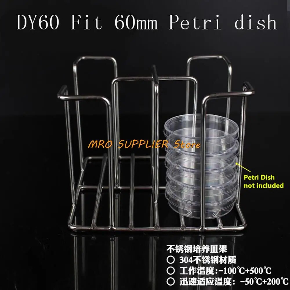 ☟1Pc DY60 Stainless Steel Petri Dish Carrier Rack Holder 142*142*110mm