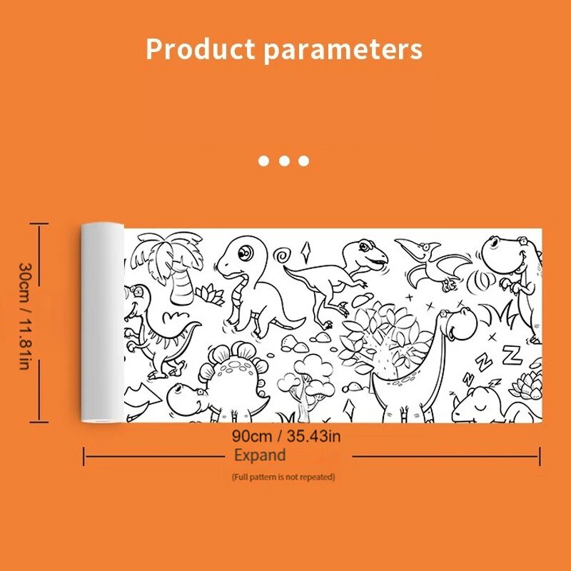 TFAMI Children Drawing Roll DIY Color Filling Painting Paper DIY ...