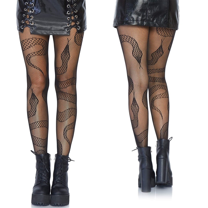 웃Women Dark Alternative Tights Hosiery Snake Jacquard Pantyhose