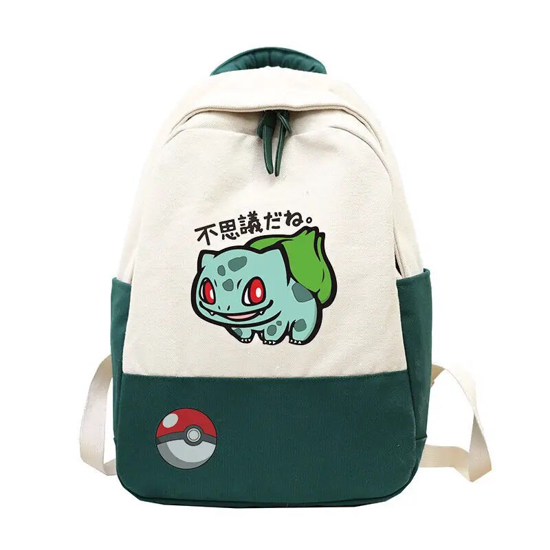New Snorlax Squirtle Pokemon Pikachu Kawaii Backpack Canvas Charmander ...