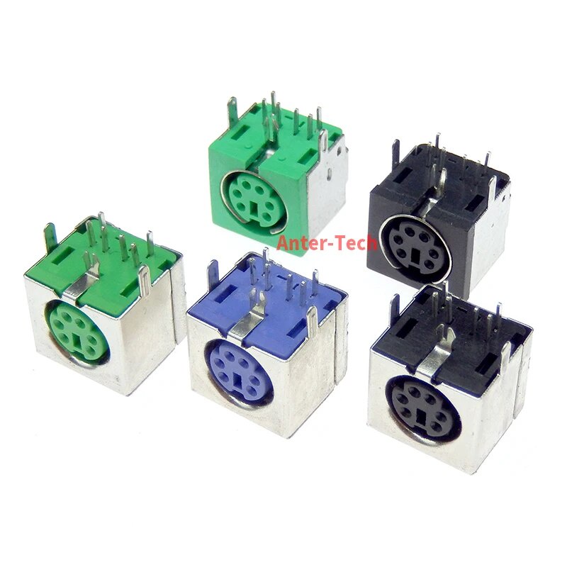 10PCS Keyboard socket PS2 6P purple green mouse socket 6-pin Connector ...