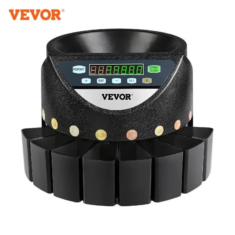 VEVOR 300 Coins Min Euro Coin Sorter Counter Professional