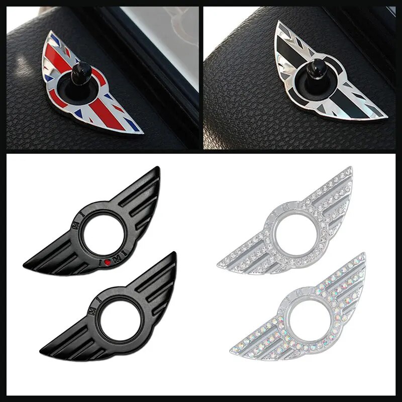 New Styling Car Door Pin Lock Wing Metal Sticker Car Door Decor For ...
