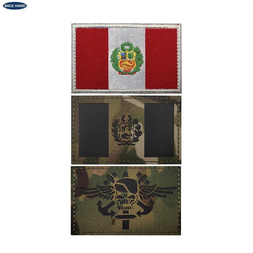 Peru Flag Patch - Embroidered Iron-On Badge, National Theme