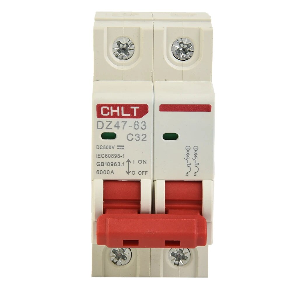 DC Circuit Breaker 500V 2 Pole Double MCB Solar PV 10 16 20 32 40 63 ...