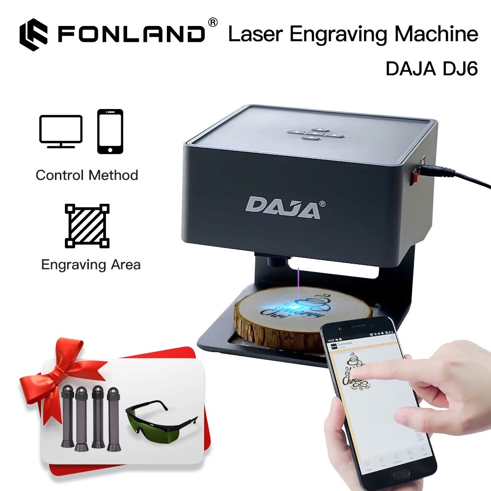 ★DAJA Laser Engraver CNC DIY DJ6 Laser Engraving Machine 3000mw Fast Mini Logo Mark Printer Cutt
