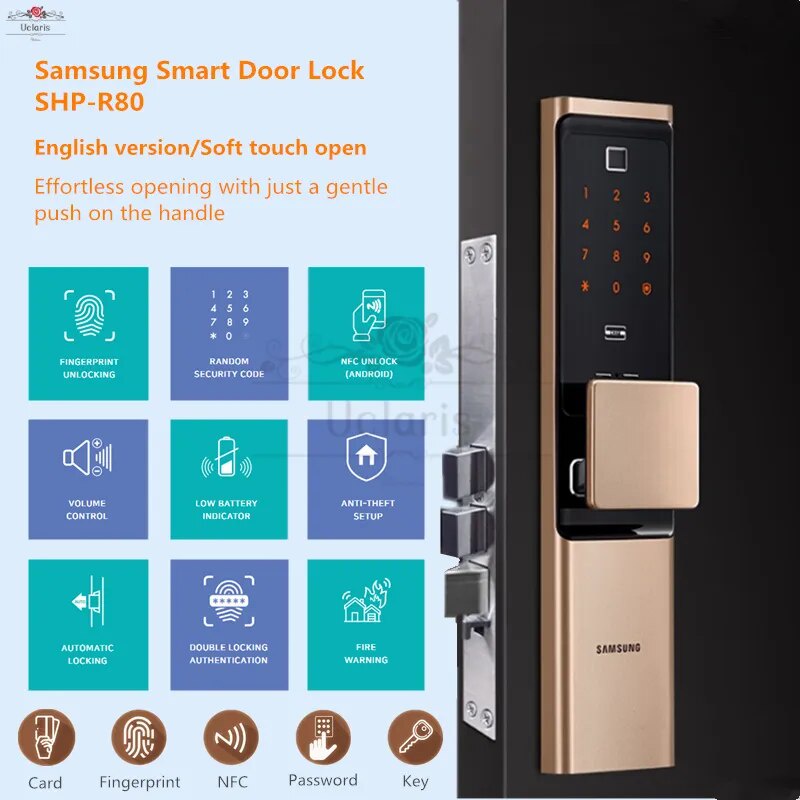 SAMSUNG Smart Fingerprint Digital Doorlock SHP-R80 Security Automatic ...
