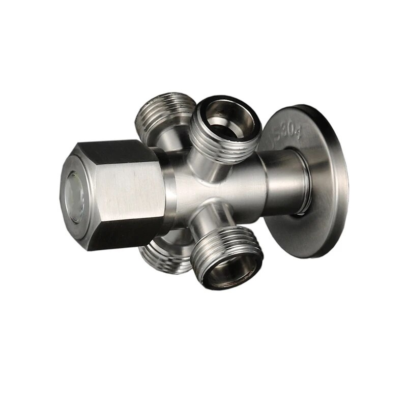 304 Stainless Steel Triangle Valve Hexagon Wheel Angle Valve One Inlet ...