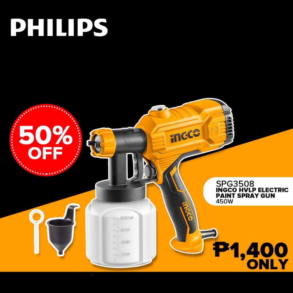 Philips Electric Paint Zoom Spray Gun 450W 800ml Paint Sprayer Gun Paint Zoom SPG3508 IPT