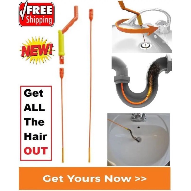 58S Slim Drain Cleaner Weasel Dredge Bathtub Sewer Hair Drainage