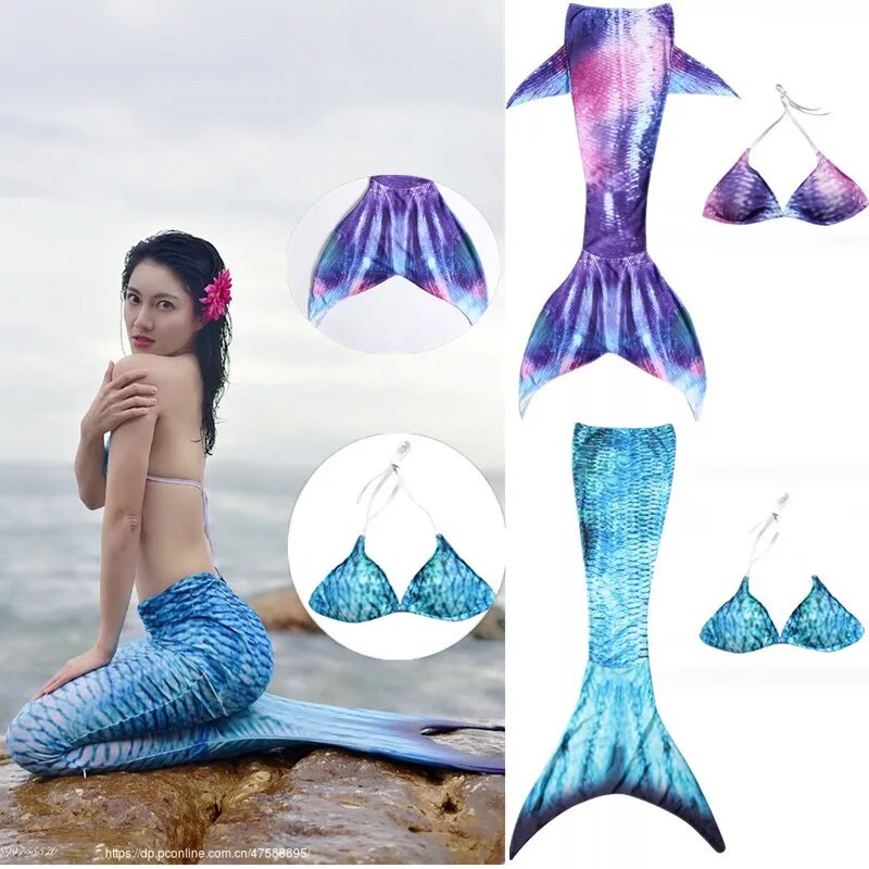 Adult Mermaid Tails For Swimming Fin Swimsuit Bathing Suit