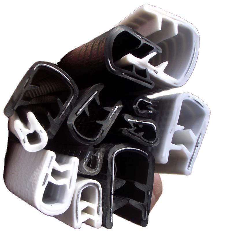 U-shaped rubber skeleton edge sealing strip glass sheet metal wear ...