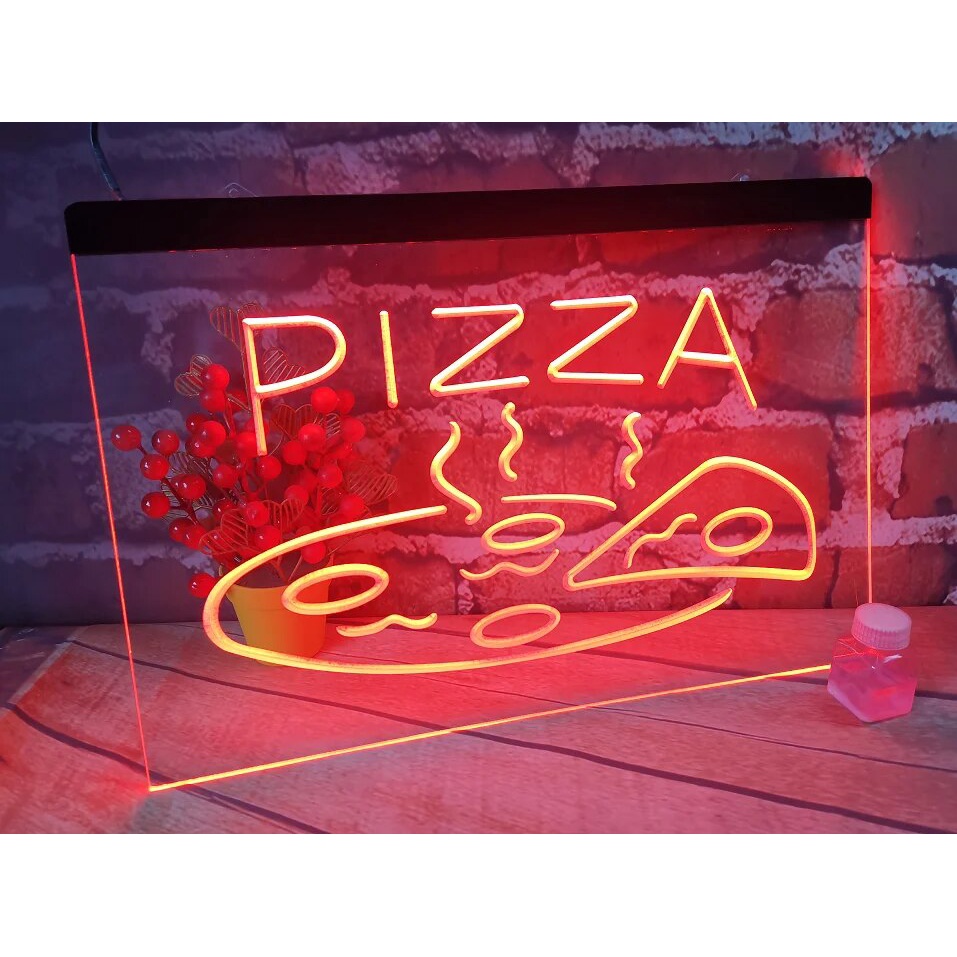 73L OPEN Hot Pizza Cafe Restaurant NEW carving signs Bar LED Neon Sign ...