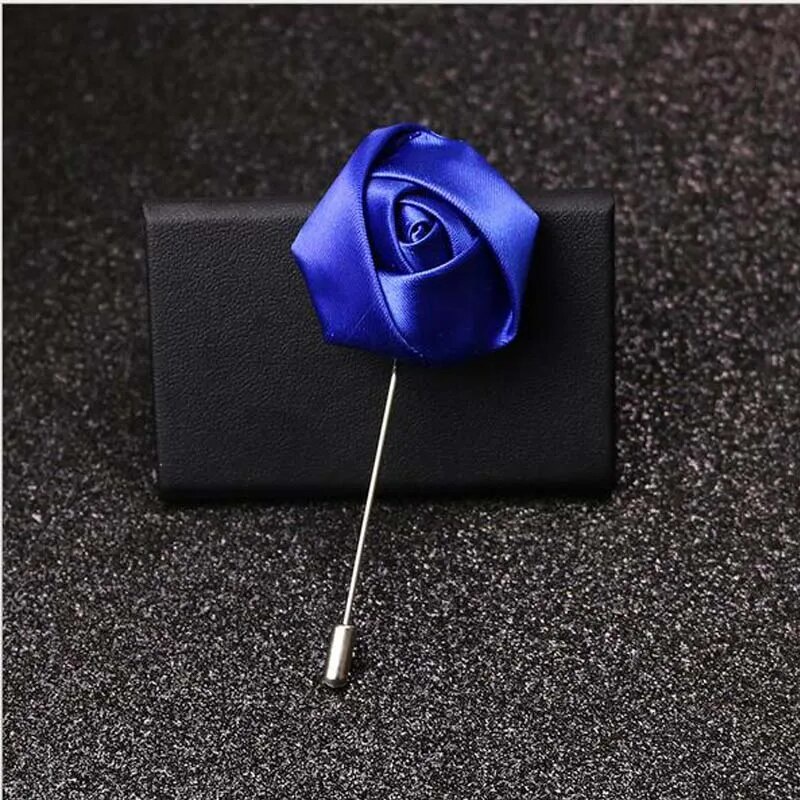 62l 100pcs Best Man Groom Boutonniere Royal Blue Silk Satin Rose Flower Buttonhole Wedding Par 2167