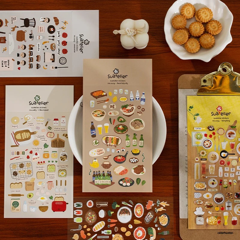 69y Suatelier Foods Stickers Aesthetic Scrapbooking Cute Junk Journal