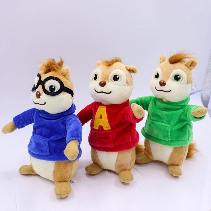 20f 20cm Alvin And The Chipmunks Plush Toys Kawaii Fluffy Chipmunks