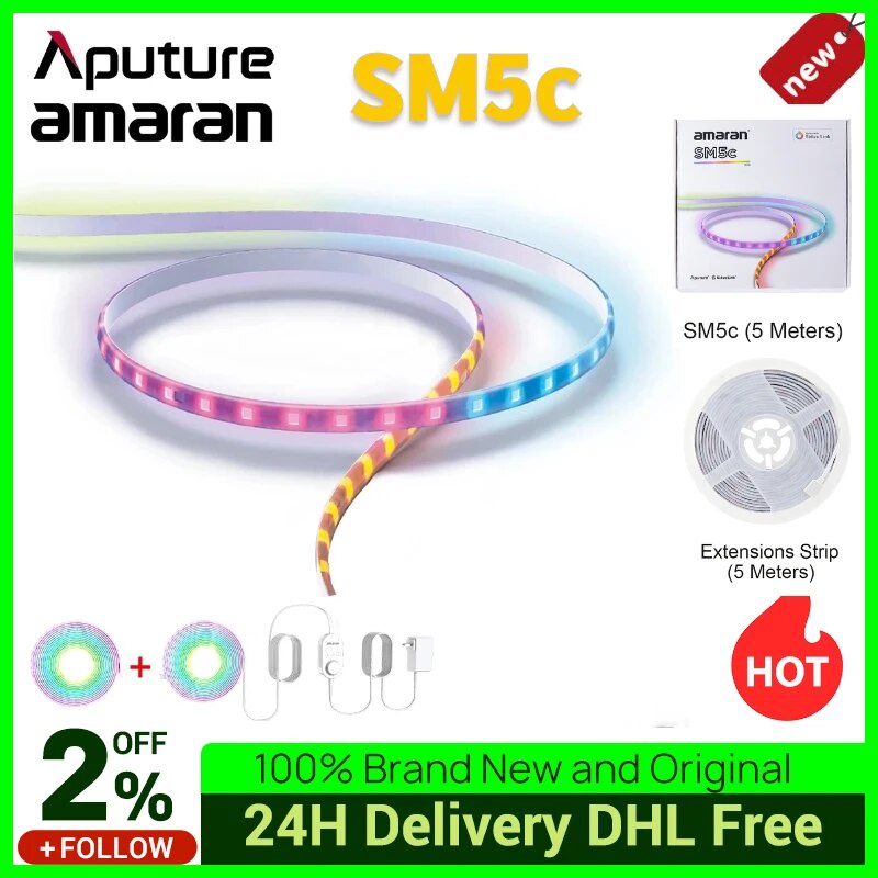 289 Aputure Amaran SM5c RGB Smart Pixel LED Strip Light 5 Meters