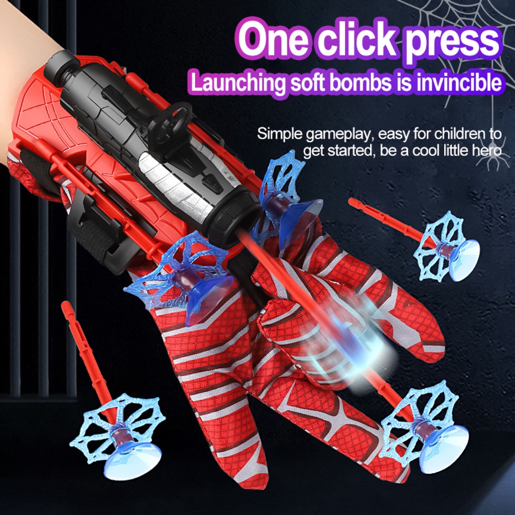 Spiderman Glove Web Shooter Dart Blaster Launcher Toy For Kids Boys ...