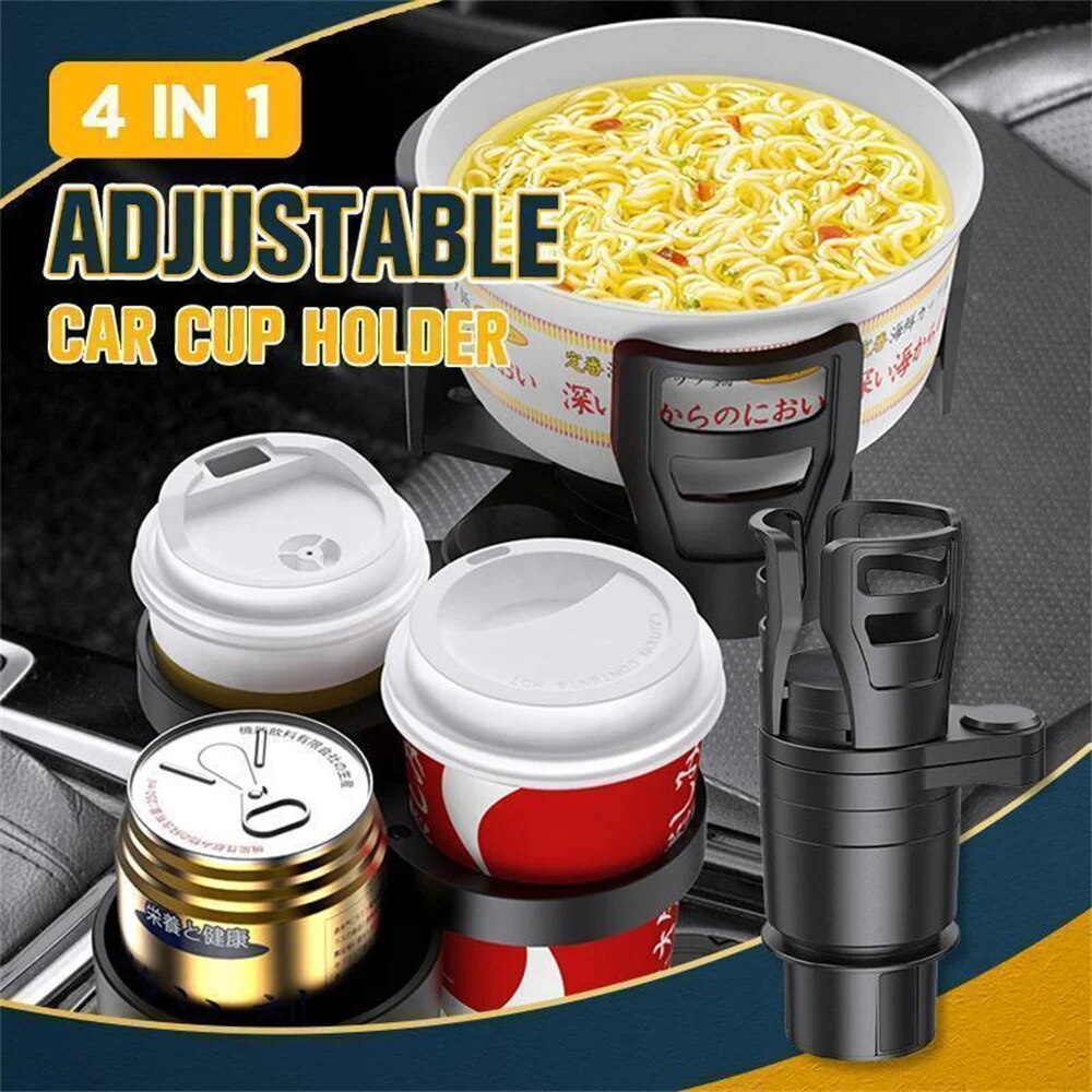 47H 4 In 1 Adjustable Car Cup Holder 360° Rotating Expander Adapter