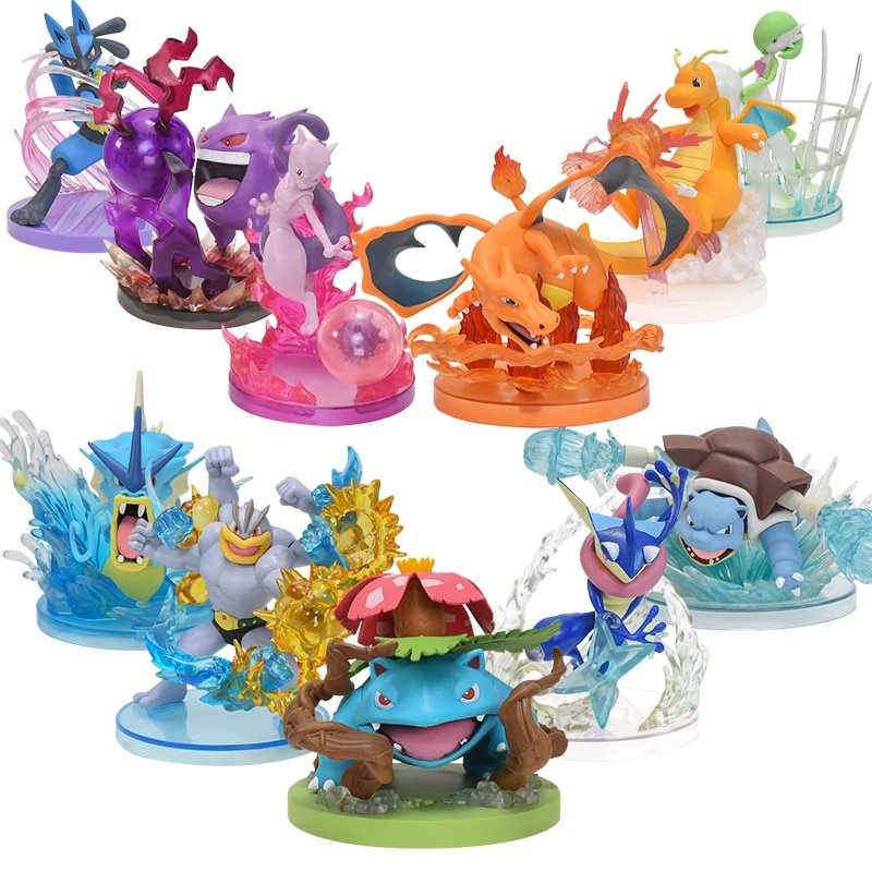80y Pokemon Figure Charizard Gyarados Venusaur Machamp Blastoise Gardevoir Lucario Greninja Ge