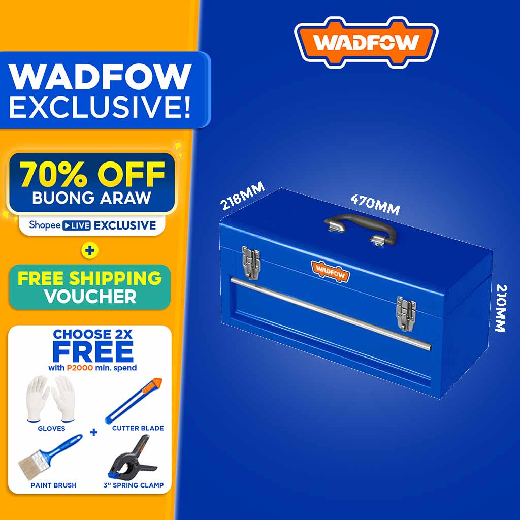 Wadfow WTB8A22 Portable Single Drawer Iron Steel Tool Box Organizer ...