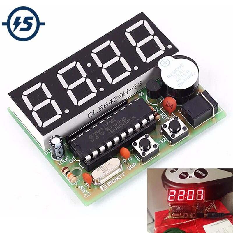 33d DIY Electronic Kit Digital Clock DIY Soldering Practice 4bit Great