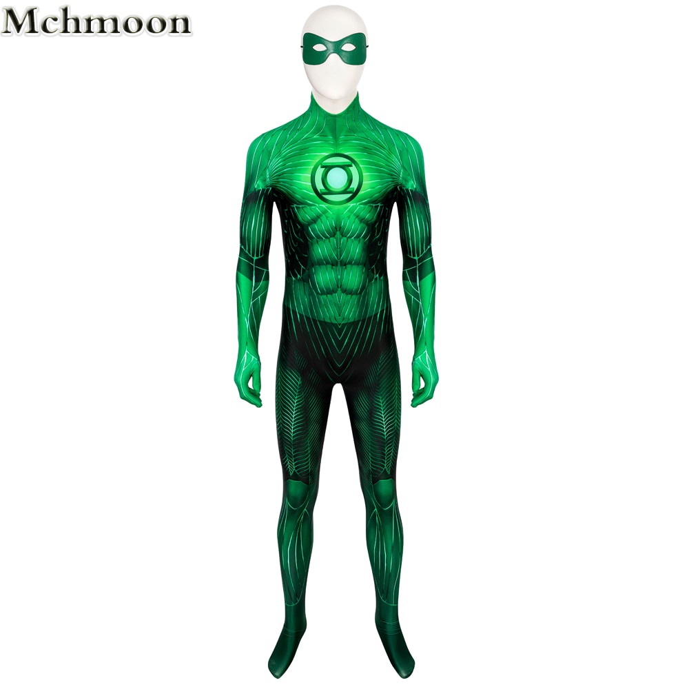 46k Halloween Carnival Hero Outfit Green Zentai Lantern Cosplay Costume