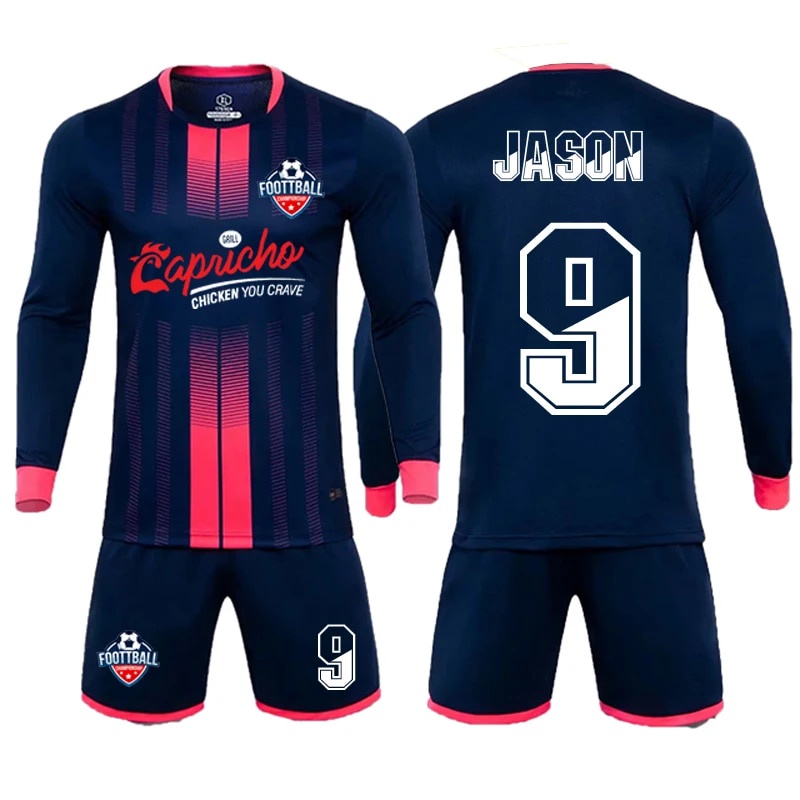 ♚Custom Football Jersey Men Boys Soccer Clothes Set Long Short Sleeve