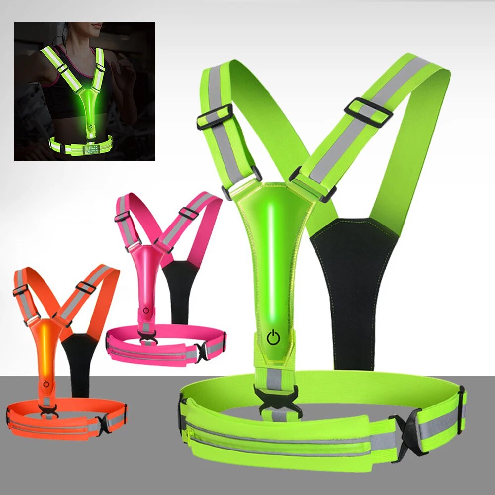 Cycling Reflective Safety Vest Electric Scooter Flashing Vest USB