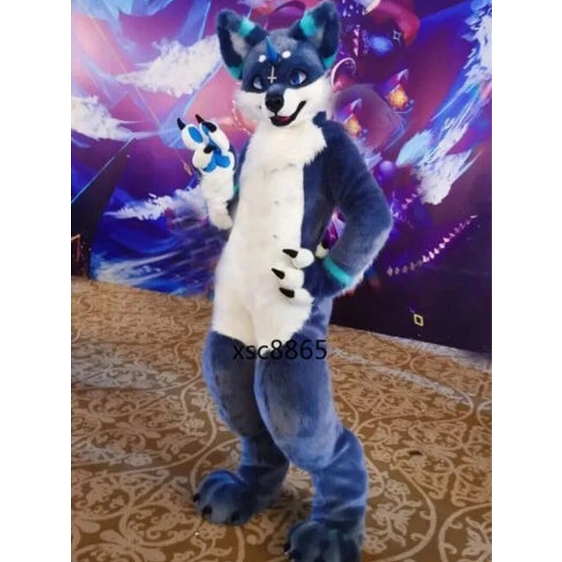 Fursuit Long Fur Husky Dog Fox Mascot Costume Cosplay Cartoon OutfitsAd ...