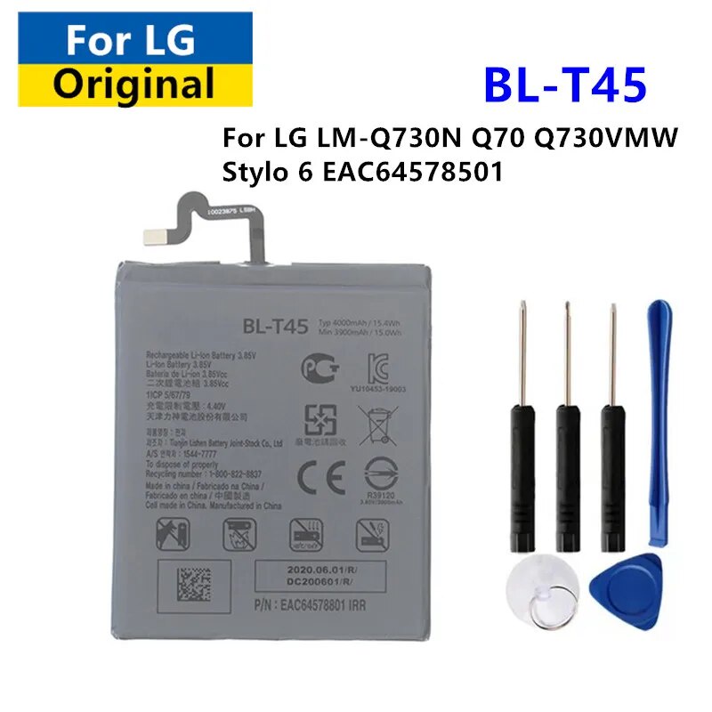웃BL-T45 Battery 4000mAh For LG LM-Q730N Q70 Q730VMW Stylo 6 EAC64578501 ...