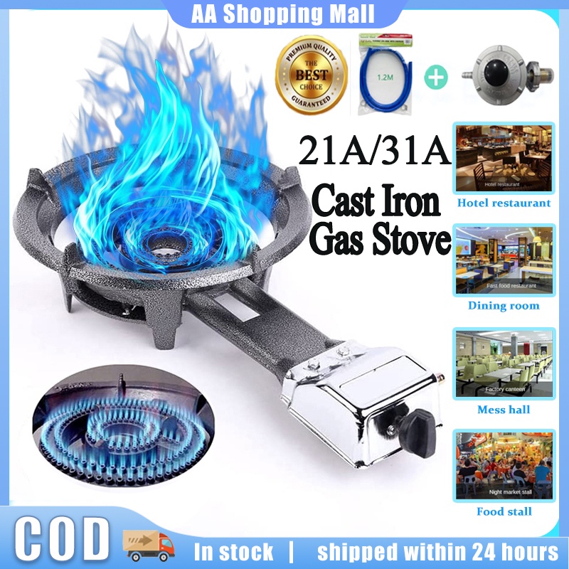Cast Iron Gas Stove Heavy Duty Burner Single Automatic Lgnition