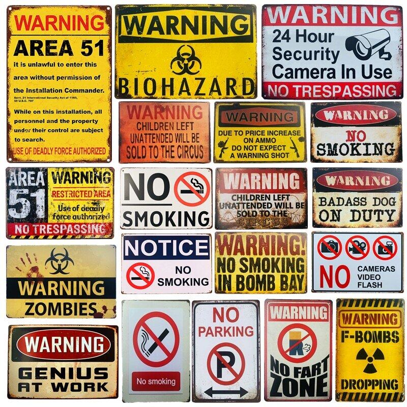 2023 Vintage No Trespassing Metal Signs Beware Poster Plates sign ...
