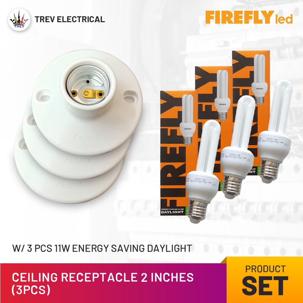 TREV Firefly Ceiling Receptacle 2 w Firefly 11 Watts Led bulb Daylight ...