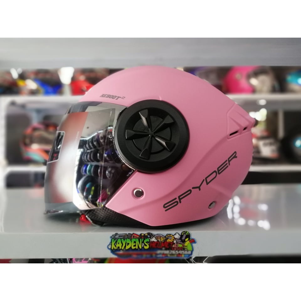 2024 Face 2 Visor Spyder PINK Single MATT Helmet FREE Half Reboot VISOR