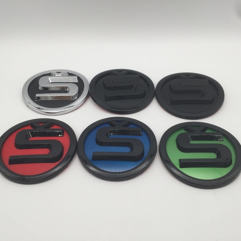 ☪1pcs new S logo 90mm 80mm car front hood bonnet emblem rear Tail Trunk ...