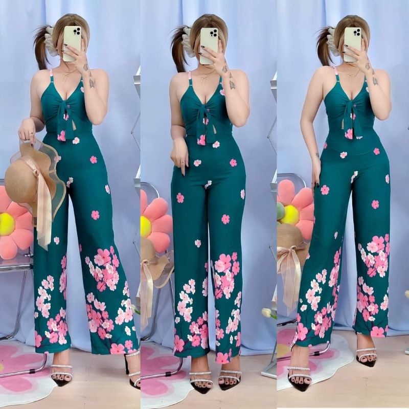 Elena Senepa Jumpsuit Summer Floral Jumpsuit Casual Beach wear Shopee Philippines