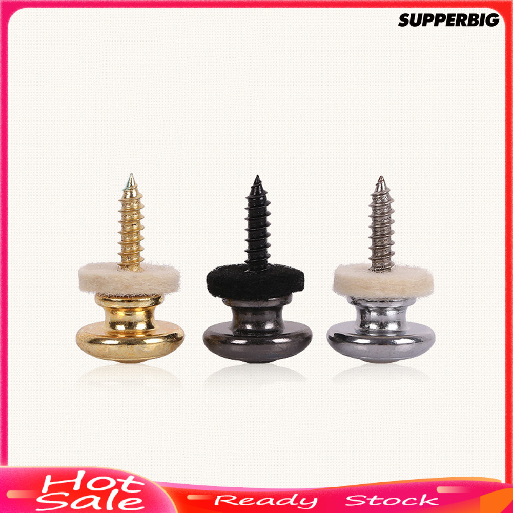 Non Slip Guitar Bass Strap Pins Tail Nail Lock Button Pegs Screw Flat ...