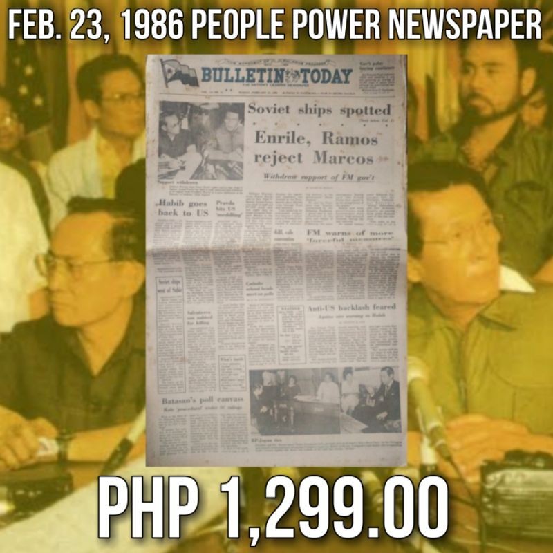 (EXTREMELY RARE) Feb. 23, 1986 People Power Newspaper | Shopee Philippines