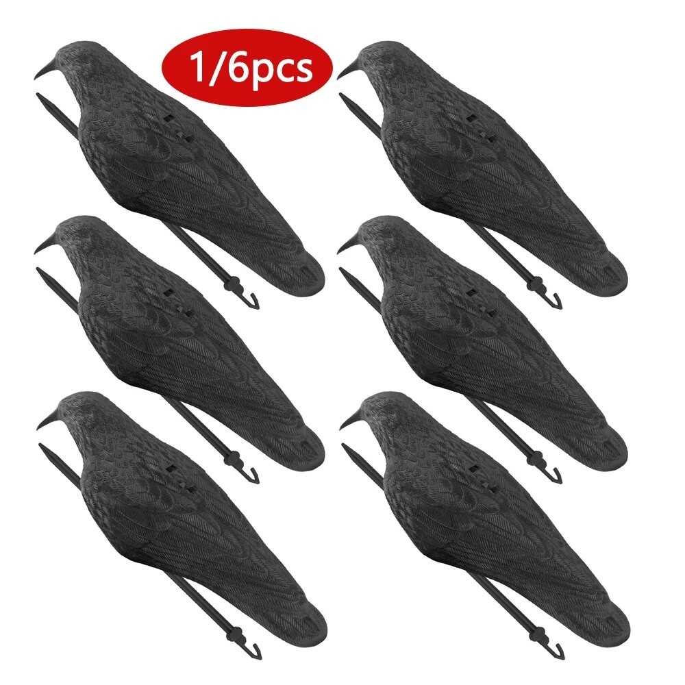 508 Black Plastic Crow Garden Bird Deter Scarer Scarecrow Mice Pest ...