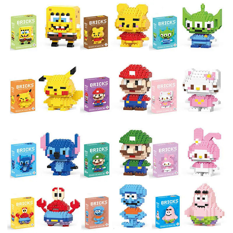 YRTL Disney Sanrio Stitzer Building Block Toy Small Particle Cartoon ...