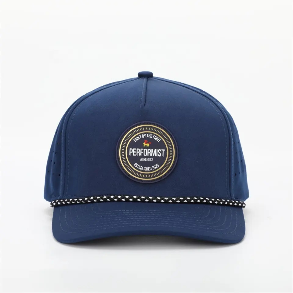 Wholesale Custom 5 Panel Rubber Pvc Logo Rope Baseball Cap,Waterproof ...