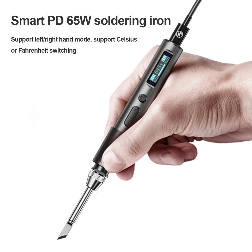 Handheld Electric Soldering Iron OLED Screen PD 65W Solder Welding ...