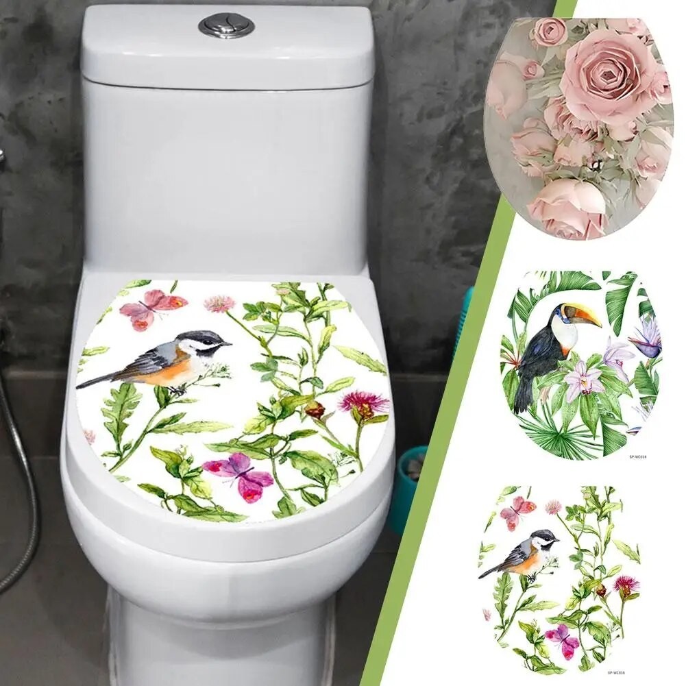 1 Pcs Toilet Pedestal Pan Sticker Warm Flower Toilet Sticker Sticker ...