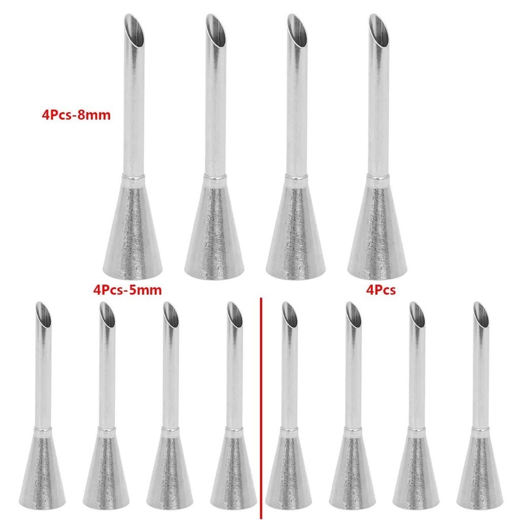 4 Stainless Steel Metal Puffs Cream Injector Tool Long Icing Piping ...