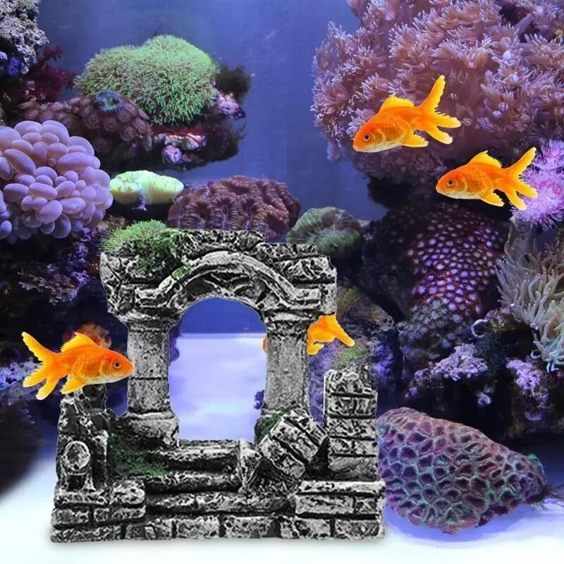 Fish Tank Decor Resin Roman Column Aquarium Decorations Aquarium ...