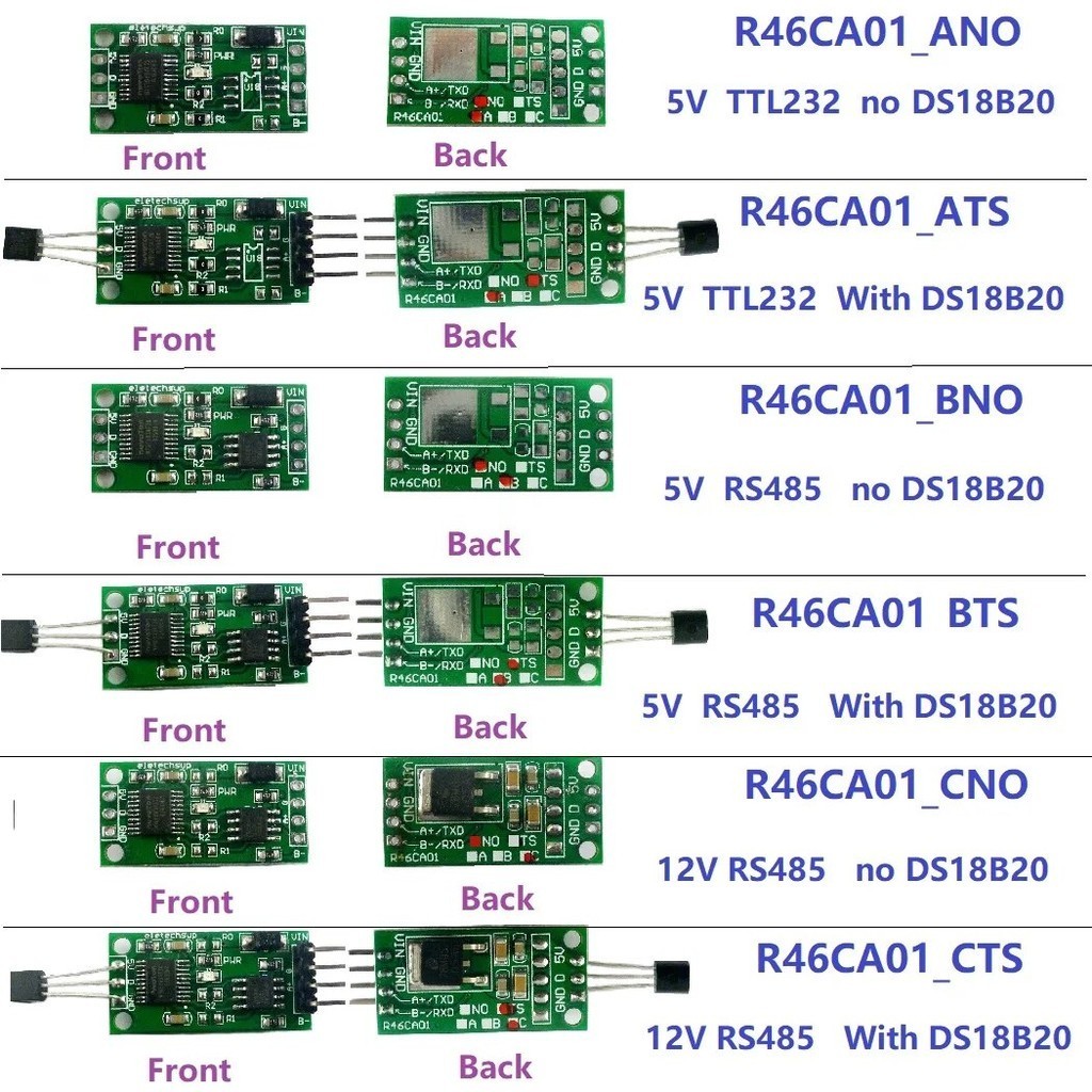 ☃Dc 3.7-25v Ds18b20 Rs485 Rs232 Ttl Modbus Rtu Temperature Sensor Board ...